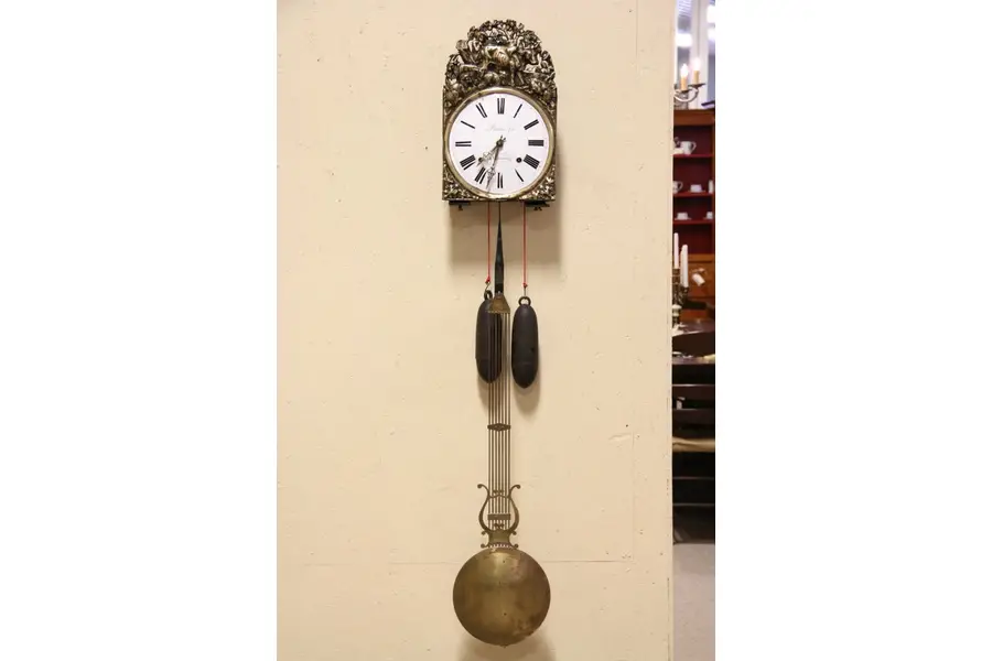Photo of French Morbier Antique 1850 Farmhouse Wall Clock