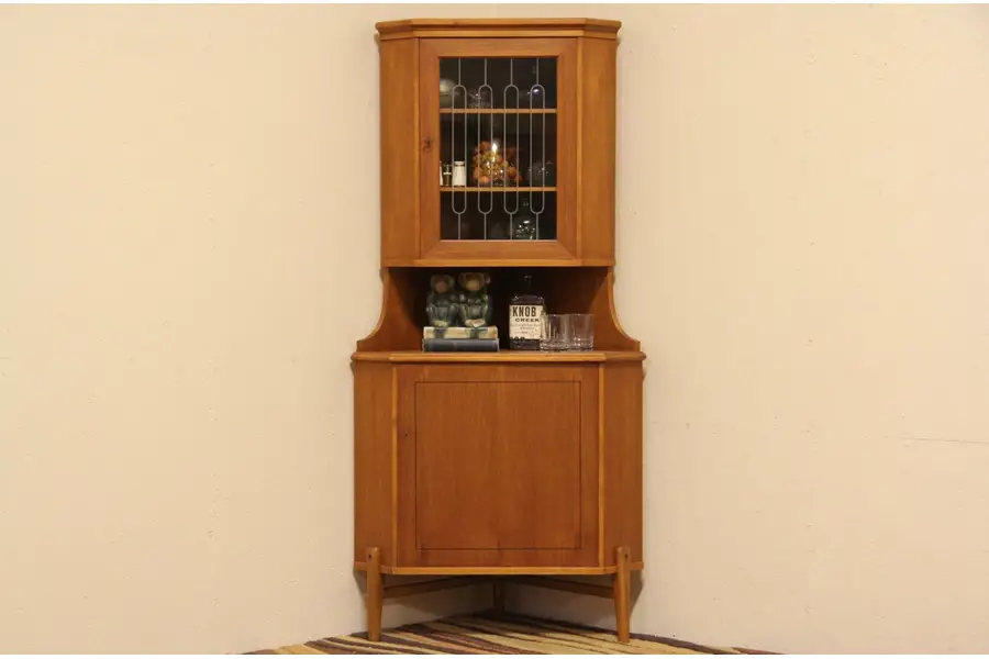 Photo of Midcentury Danish Modern Teak Vintage 1960 Corner Cabinet