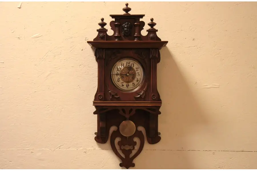Photo of German Victorian Carved Wall Clock