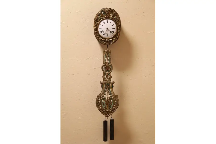 Photo of Country French Wag-on-the-Wall Morbier Antique Clock