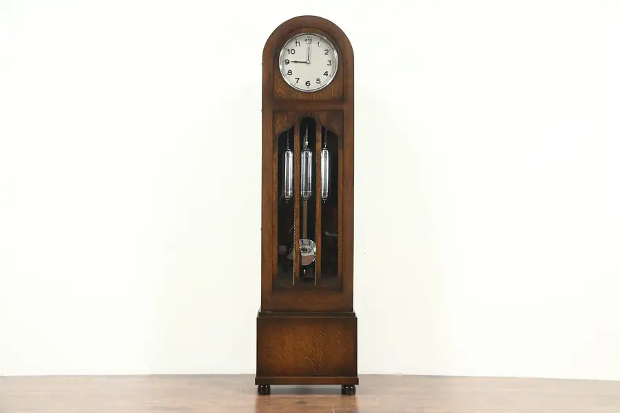 Photo of Oak 1925 Grandfather or Long Case Clock, Westminster Chime, Germany