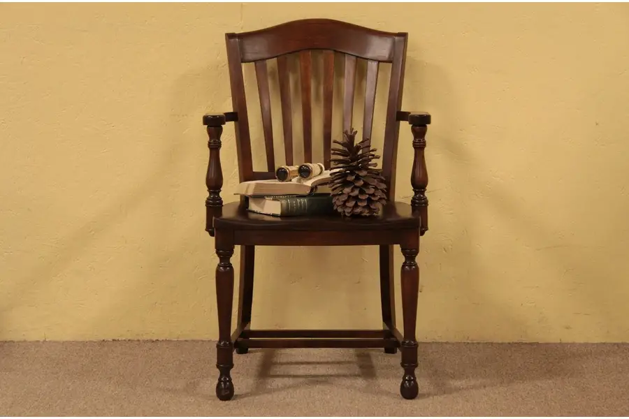 Photo of Antique Banker Armchair