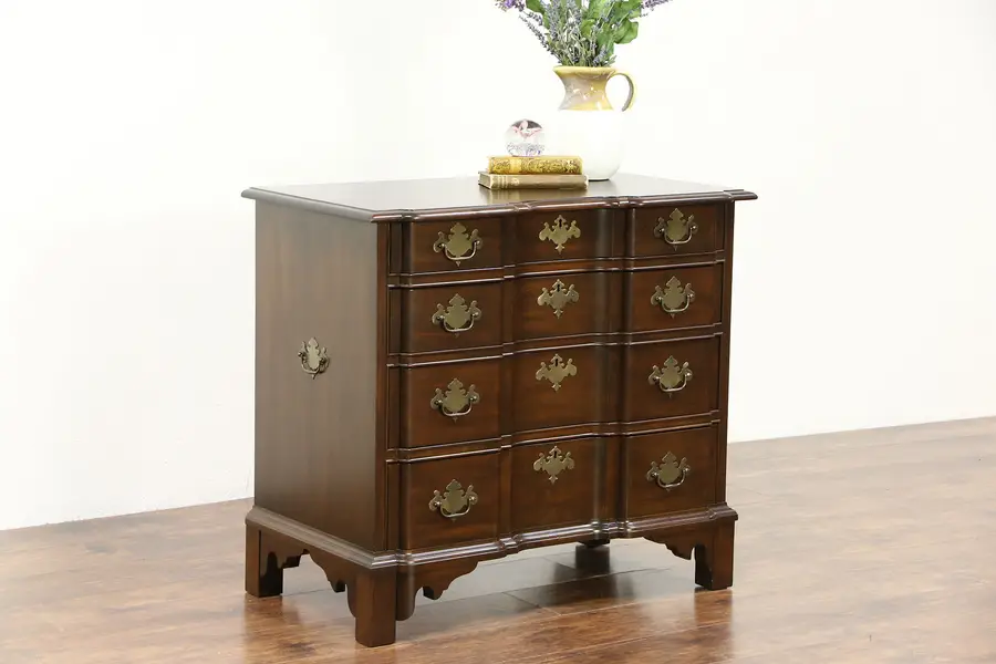 Photo of Traditional Cherry Vintage Block Front Linen Chest or Dresser Pennsylvania House