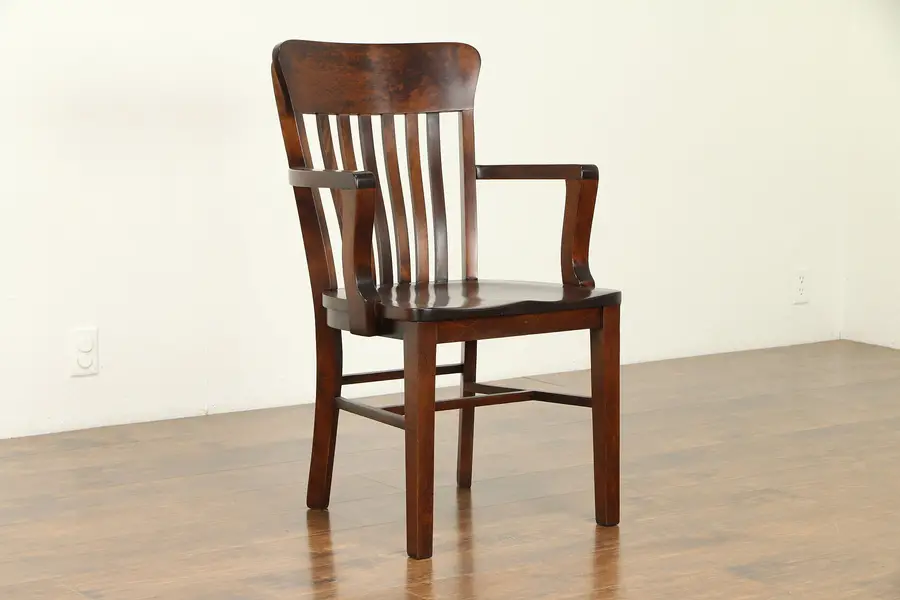 Photo of Banker, Office or Library Chair, Antique 1910 Heywood Wakefield