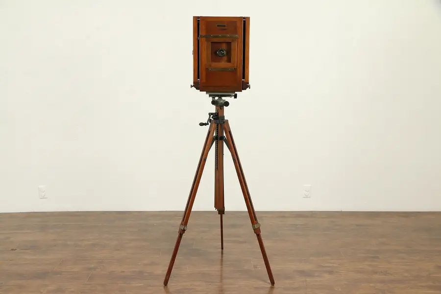 Photo of Folmer Kodak Antique 8x10 Camera, Ansco Tripod, Hall & Benson Lens