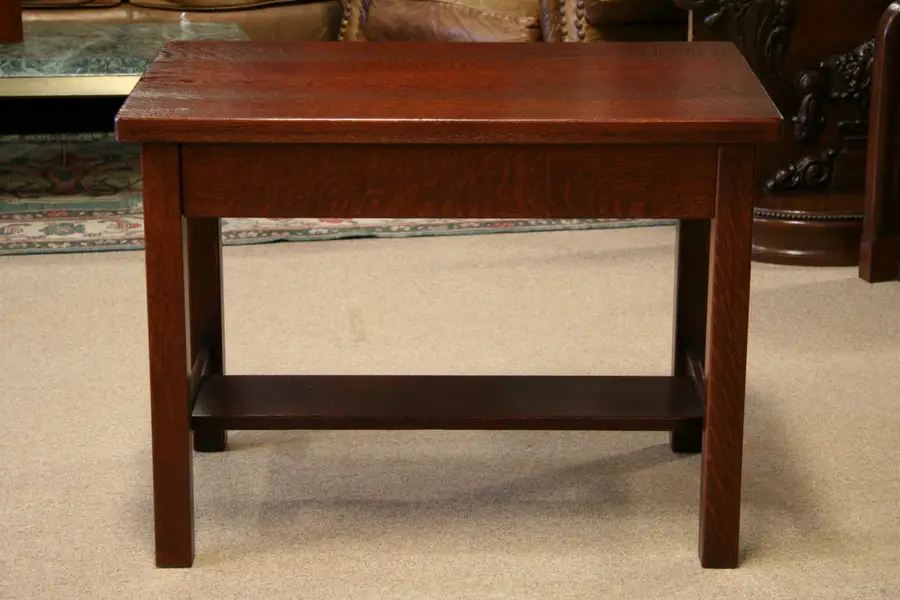 Photo of Quartersawn Mission Oak Arts & Crafts Library Table