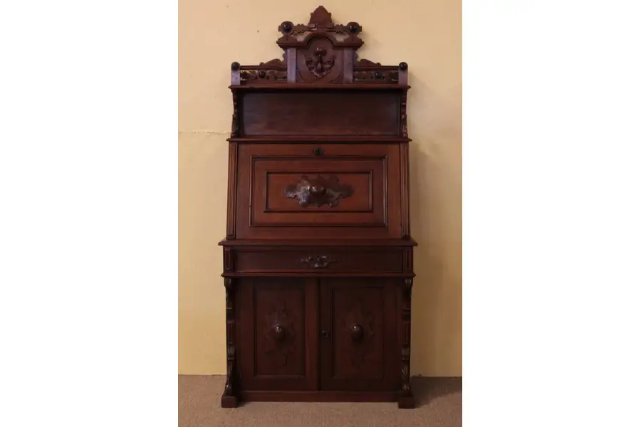Photo of Victorian Renaissance Walnut Secretary Desk, 1860