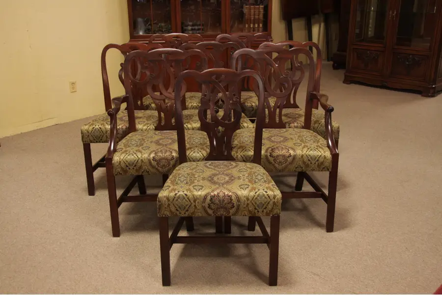 Photo of Baker Georgian or Chippendale Set of 8 Chairs