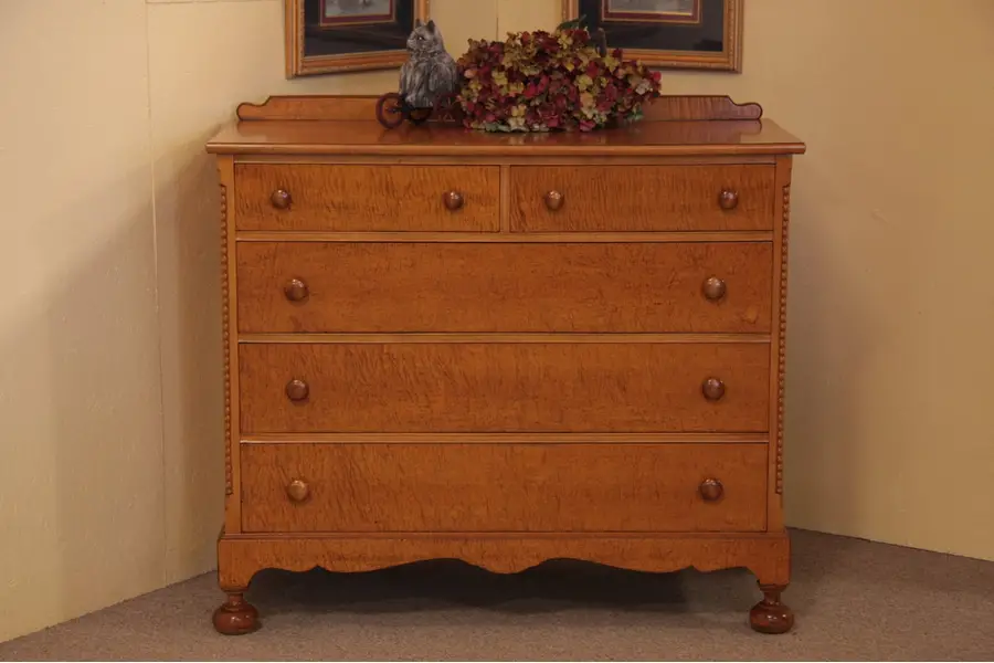 Photo of Antique Tiger Maple Chest or Dresser