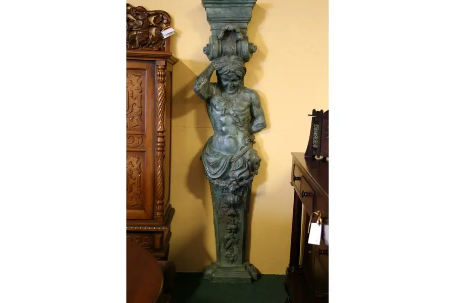 Photo of Bronze 7' Garden Fountain Figure with Sash & Fruit