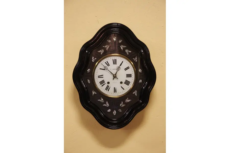 Photo of French Pearl Antique 1880 Wall Clock