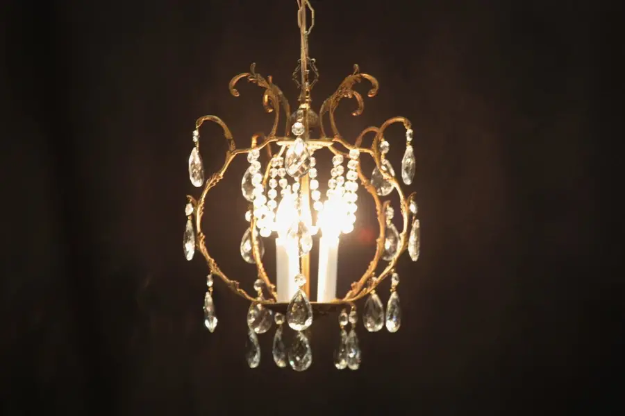 Photo of Petite 3 Candle Chandelier with Prisms