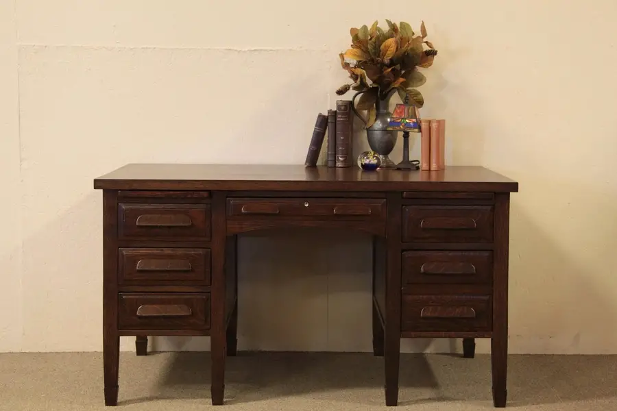 Photo of Arts & Crafts Quartersawn Mission Oak Desk