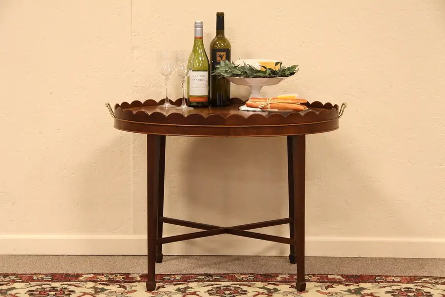 Photo of Baker Sunburst Oval Butler Coffee Table