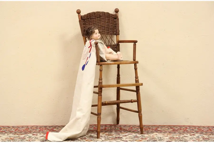 Photo of Child Wicker Antique 1900 High Chair