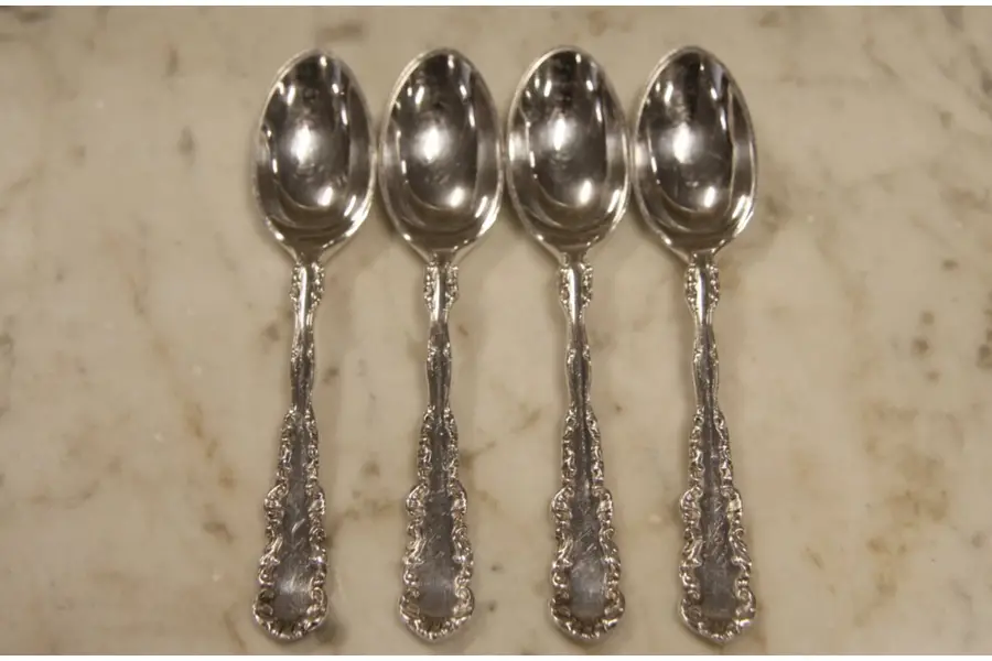 Photo of Set of 4 English Silverplate Espresso Coffee or Demitasse Spoons