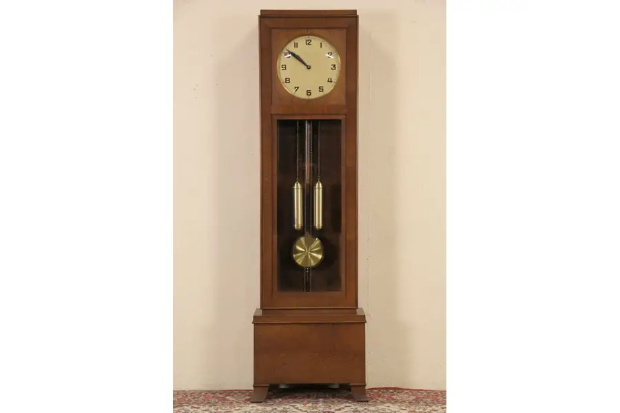 Photo of German Tall Case Oak 1920 Grandfather Clock