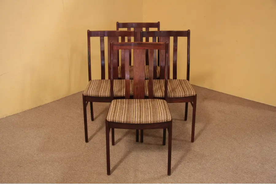 Photo of Set 4 Rosewood Danish Midcentury Dining Chairs