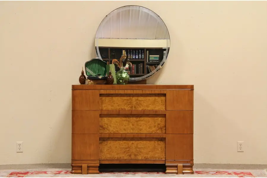 Photo of Art Deco Chest or Dresser, Swivel Mirror