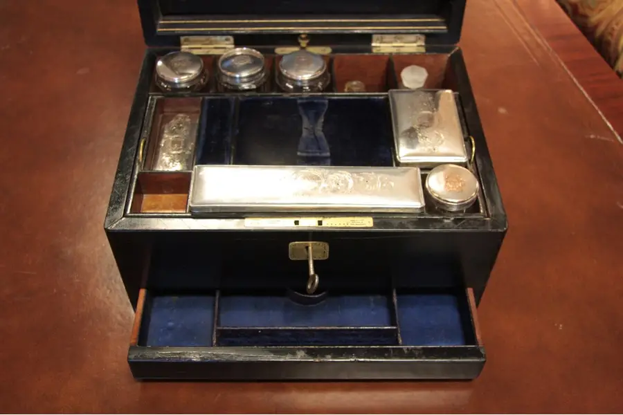 Photo of Victorian Ebony Jewel Box & Dressing Case, England