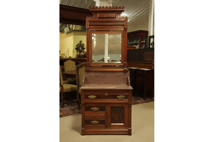 Photo of Victorian Eastlake Marble Top Commode or Chest