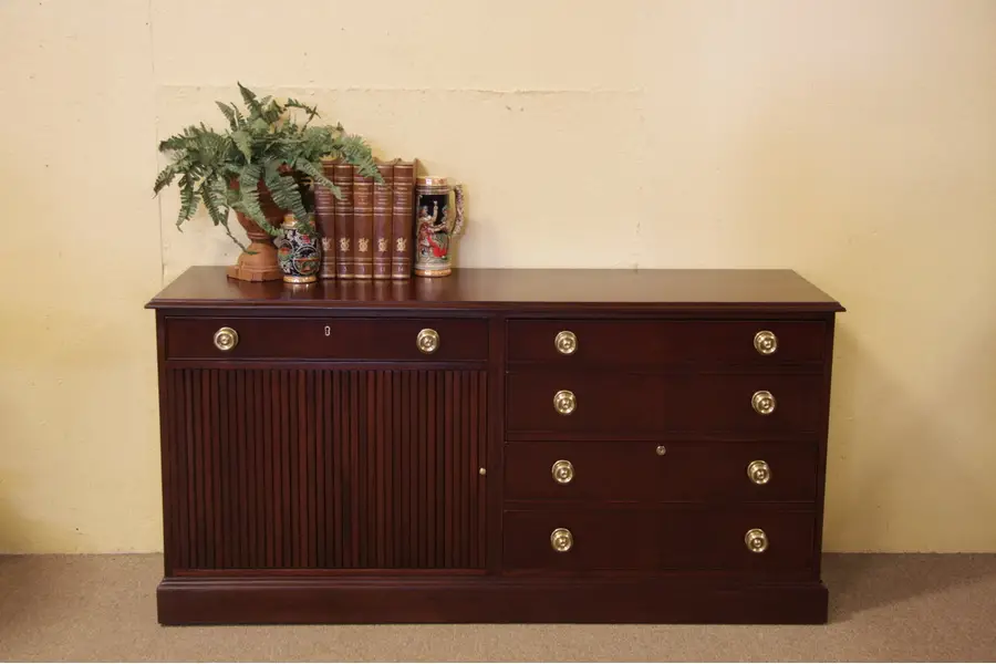 Photo of Kittinger Mahogany Credenza File Cabinet w Tambour