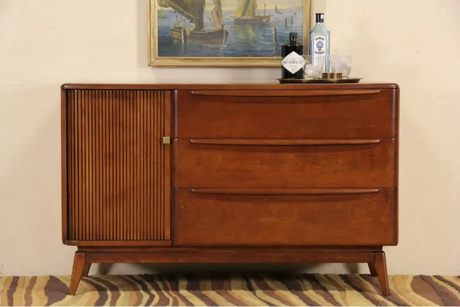 Photo of Heywood Wakefield Midcentury Modern TV Console or Dresser 1950's Vintage