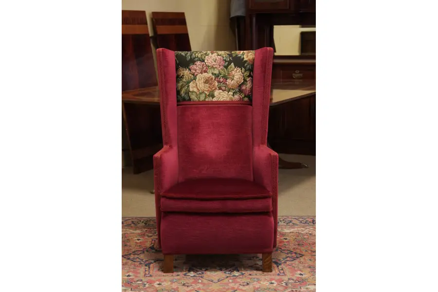 Photo of Hall Porter's Mohair Wing Back Armchair