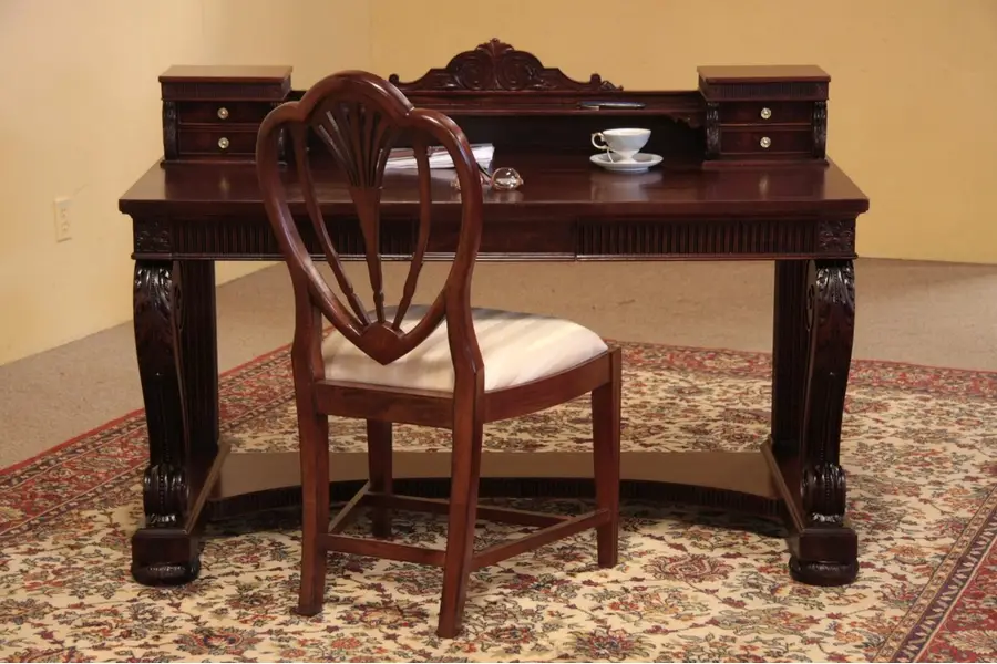 Photo of Empire Mahogany Library Table or Writing Desk