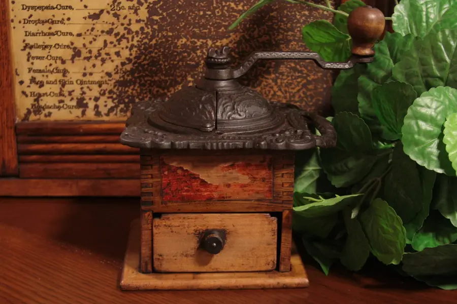 Photo of Victorian Cast Iron & Wood Coffee Grinder