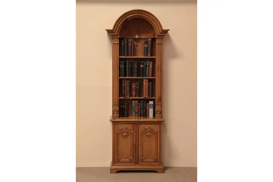 Photo of Country Carved Pine Bookcase or Curio Cabinet