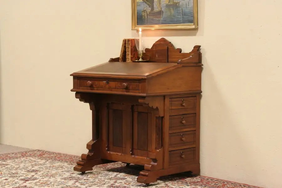 Photo of Eastlake 1885 Antique Ship Captain or Davenport Desk