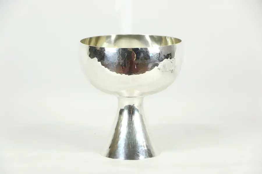 Photo of Chalice or Communion Cup, Hallmarked Hand Hammered Sterling Silver 13 Troy Oz.