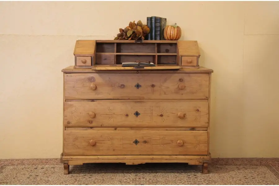 Photo of Antique Country Pine Stand-up Secretary Desk