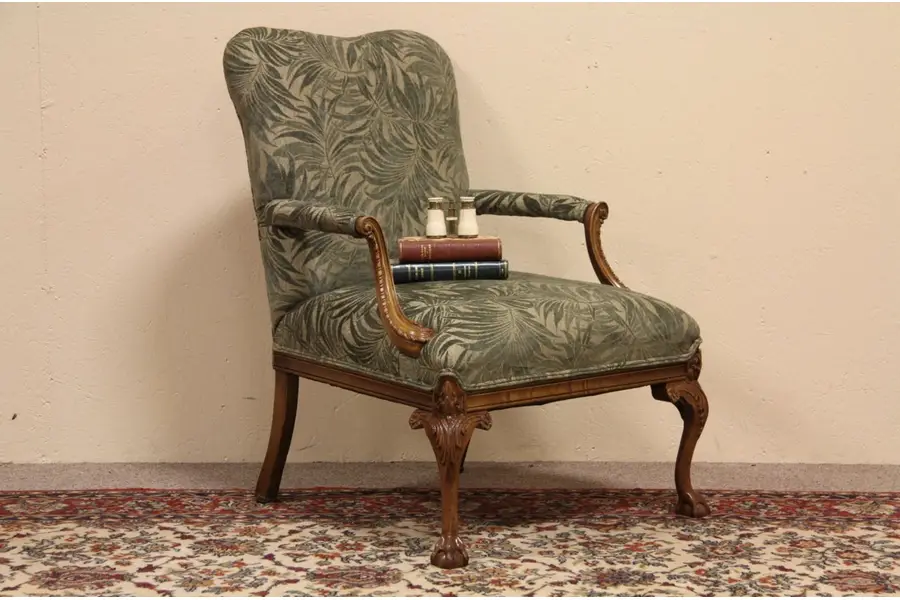 Photo of Georgian Chippendale Style Carved Armchair