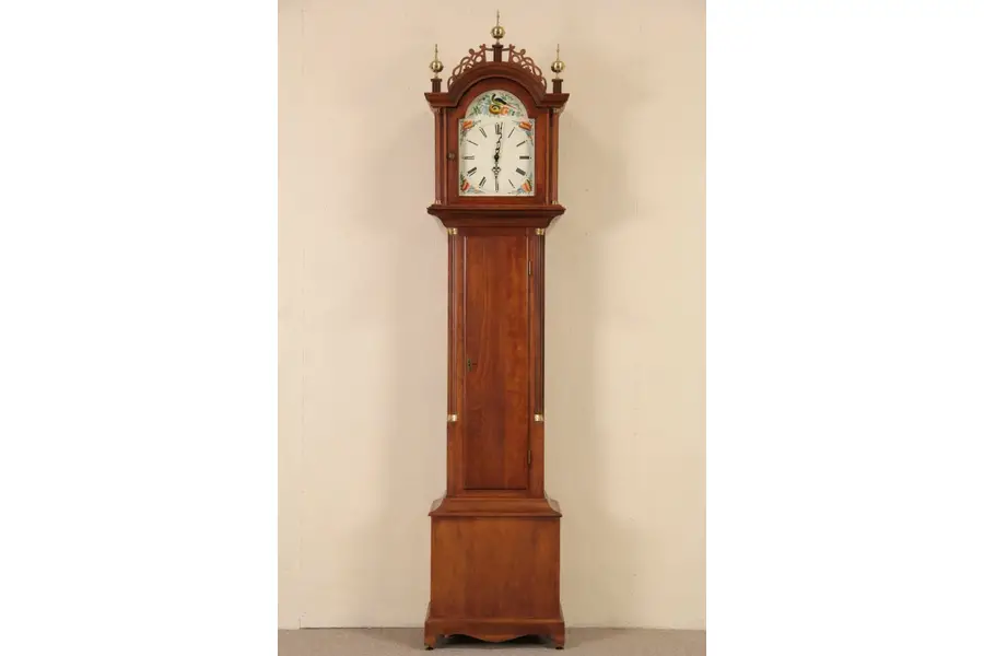 Photo of Cherry Vintage Westminster Chime Grandfather Tall Case Clock