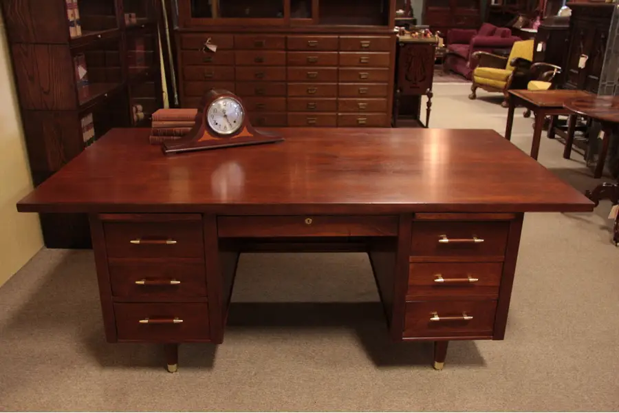 Photo of Moderne Mid-Century 1950 Executive Desk