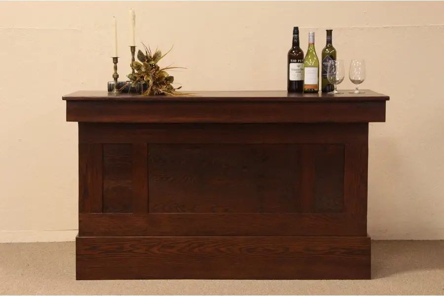 Photo of Oak Antique 5' Store Counter or Island