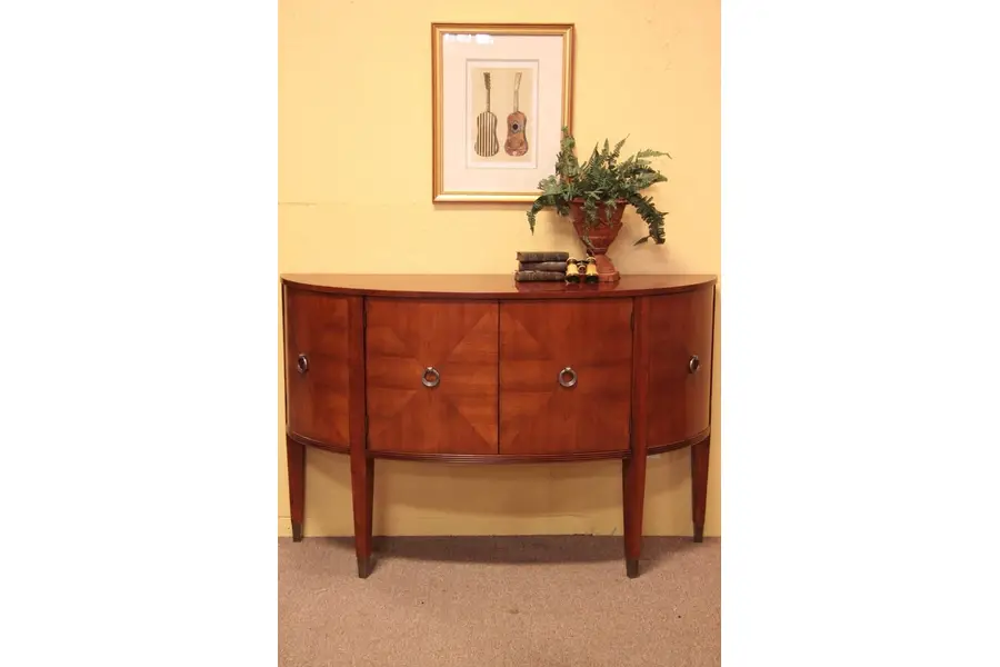Photo of Ethan Allen Cherry Half-Round Demilune Cabinet