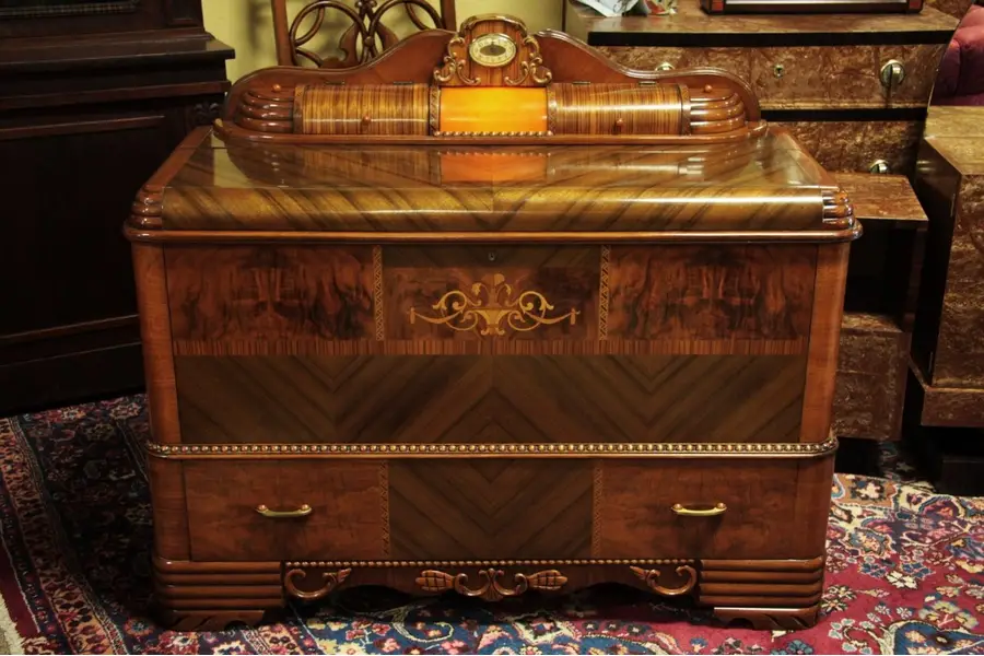 Photo of Art Deco Cedar Chest, Clock, Nightlight