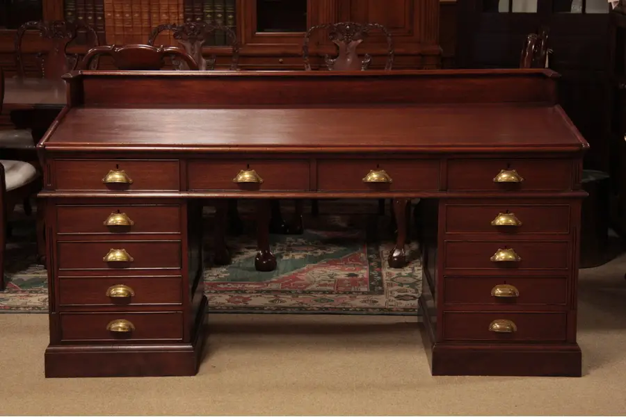 Photo of Railroad Slant Top 6' Victorian Desk, Mahogany