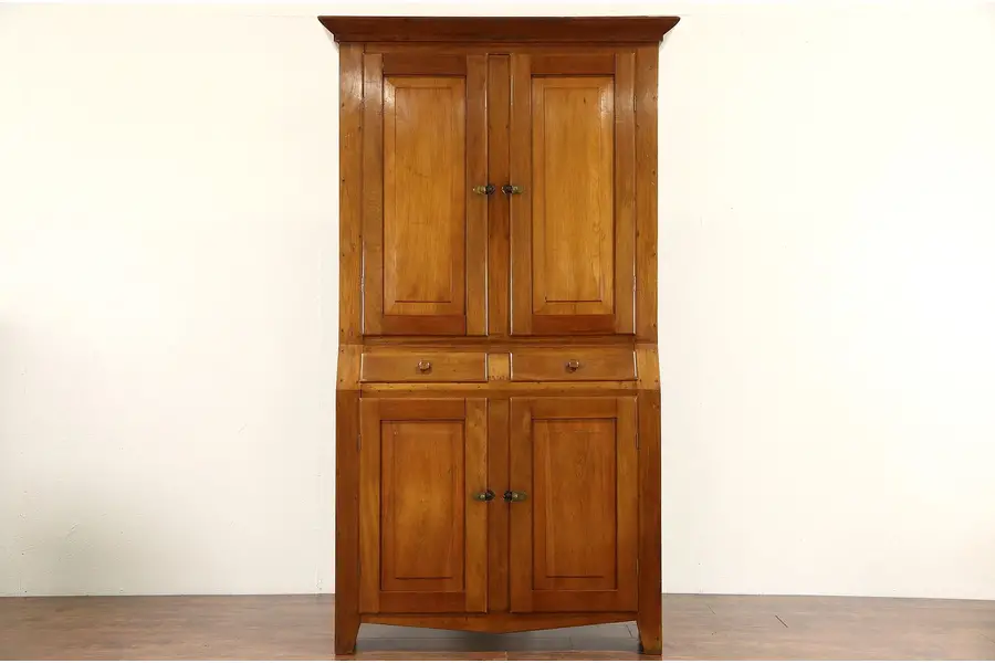 Photo of Country Walnut Ohio 1860's Antique Pantry Cupboard