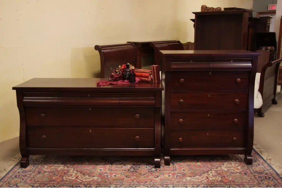 Photo of Empire Mahogany Turn of the Century Pair of Dressers