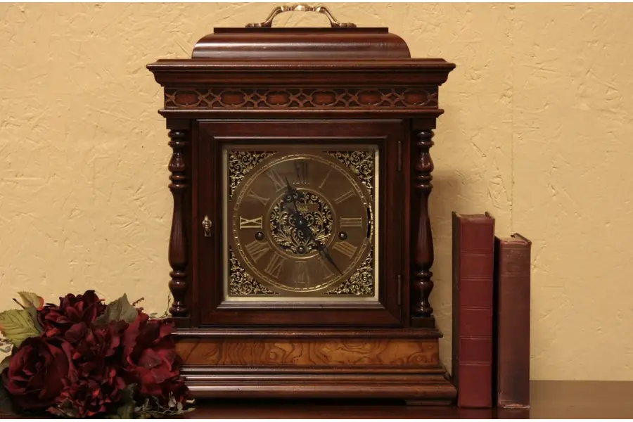 Photo of Colonial Hermle Westminster Cherry Mantel Clock