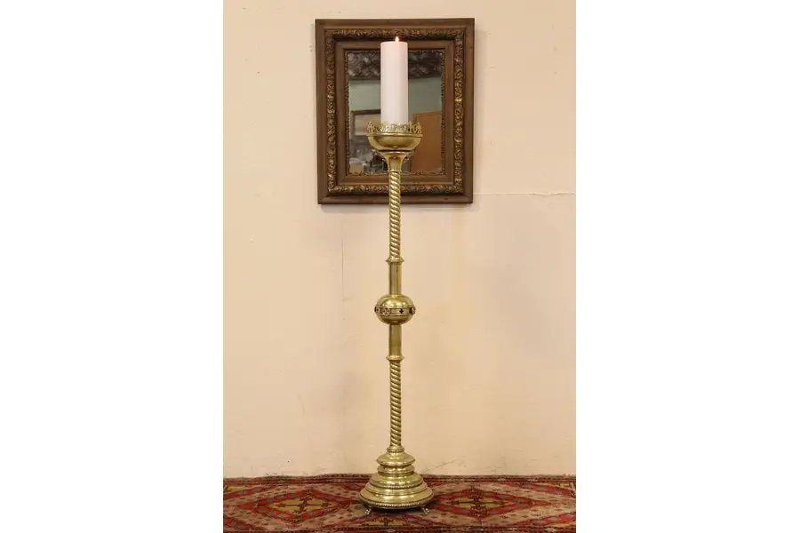 Photo of Brass 5' Candlestand, Greek Cross