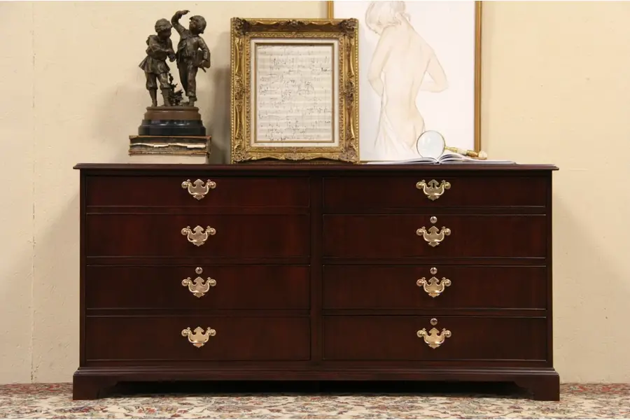 Photo of Kittinger Signed Vintage Mahogany Credenza & Lateral File