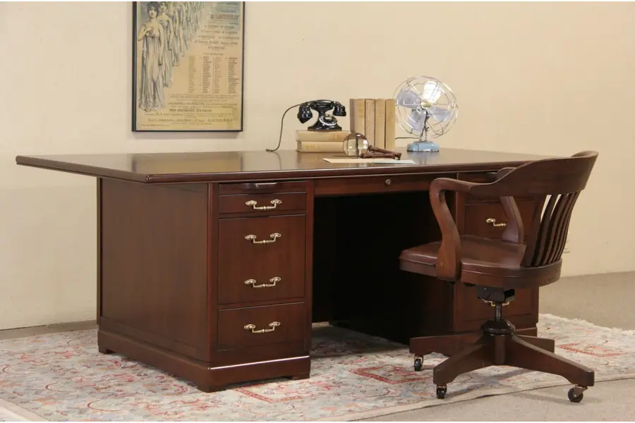 Photo of Executive 1960 Vintage Conference Desk, Leopold of Chicago
