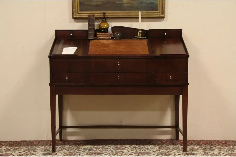 Photo of Empire Biedermeier Antique 1820 Paymaster Desk