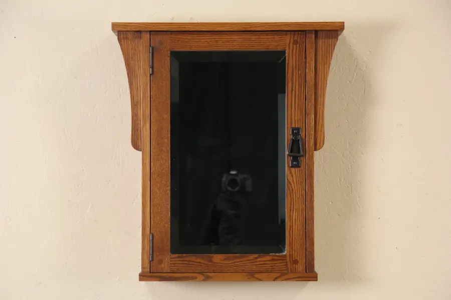 Photo of Arts & Crafts Mission Oak Style Vintage Medicine Chest or Cabinet