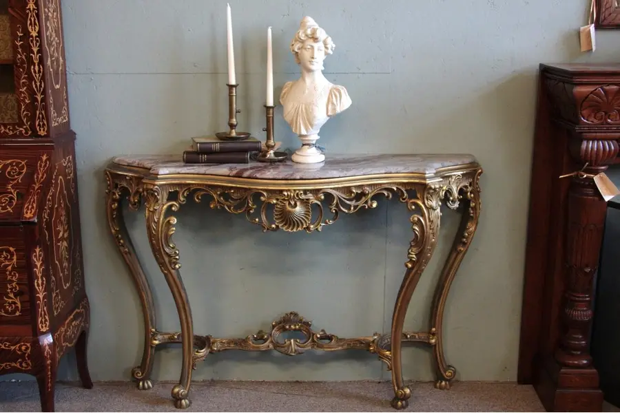 Photo of Foyer or Hall Italian Marble Top Console